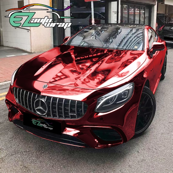 Chrome Mirror Red Vinyl Wrap Sticker Decal Bubble Free Air Release Car  Vehicle DIY Film 