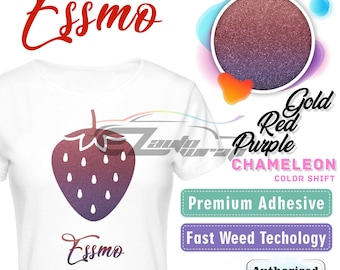 ESSMO™ 10" Wide Heat Transfer Vinyl Chameleon Purple Red Gold Color Shift HTV T-Shirt Iron On Heat Press ADC05