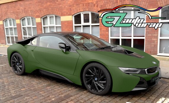 50FT Whole Car Wrap Pearl Metal Matte Chrome Vinyl Sticker Dark Green  Stretch US