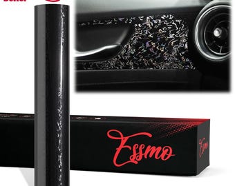 ESSMO PET Liner Damascus Steel Forged Gloss Black Carbon Fiber Like Paint CAMO Vinyl Wrap Decal Car Vehicle Air Release