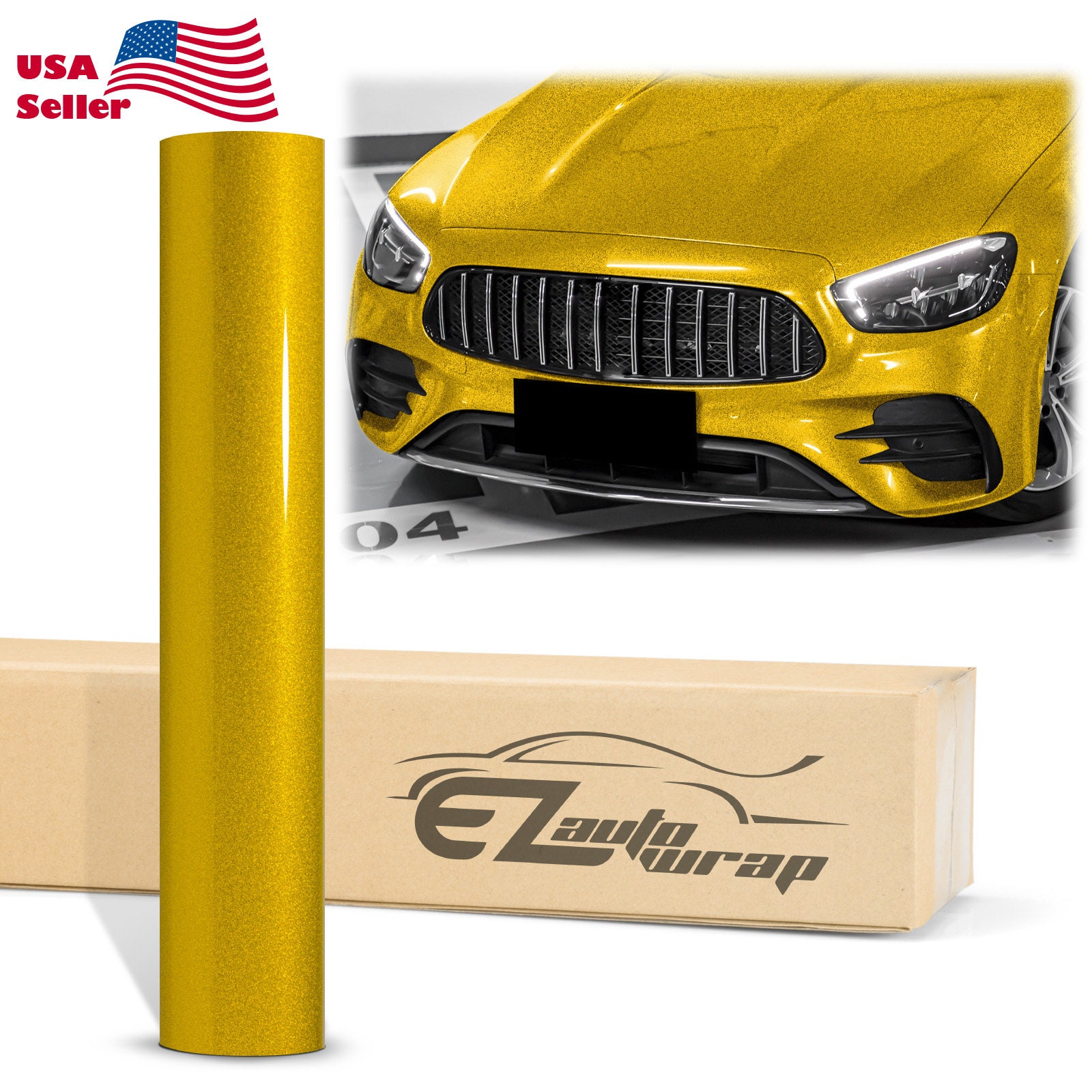 thumbnail image 2 of Super Gloss Yellow Vinyl Wrap Film - 9ft X 5ft (108in X 60in) - Air Bubble Free 2 of 4