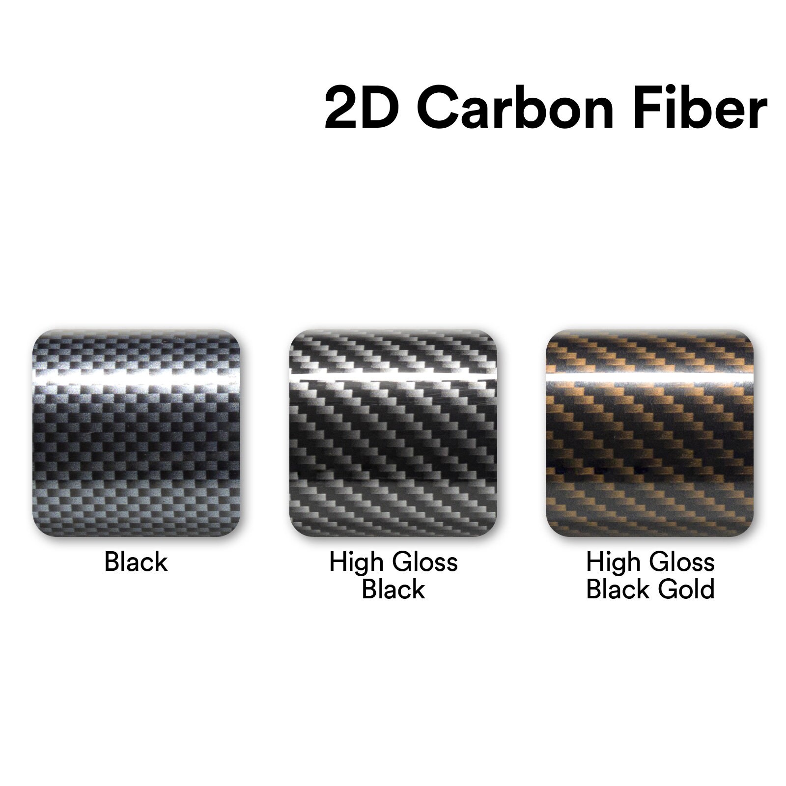 2D High Gloss Black Gold Carbon Fiber Vinyl Wrap Sticker Decal Bubble ...
