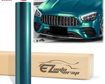 Super Gloss Metallic Peacock Green Vinyl Wrap Sticker Decal Bubble Free Air Release Car Vehicle
