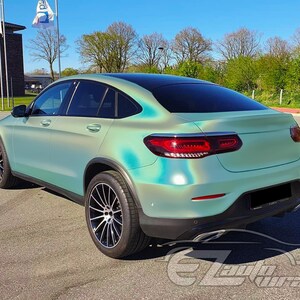 Laser Flip Gloss Teal Metallic Holographic Psychedelic Rainbow Vinyl Wrap Sticker Decal Bubble Free Air Release Bild 7