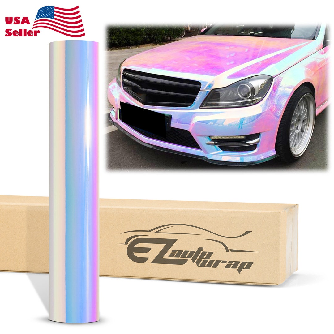 Neo Chrome White Gloss Unicorn Rainbow Holographic Vinyl Wrap Sticker ...