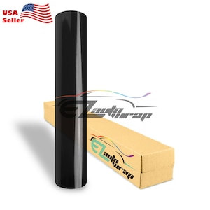 12&quot; Wide Gloss Glossy Dark Smoke Headlight Taillight Fog Light Vinyl Sticker Tint Film