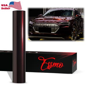 ESSMO PET Liner Super Gloss Metallic Rose Black Like Paint Vinyl Wrap Sticker Decal Car Vehicle Bubble Free Air Release Orange-peel Free