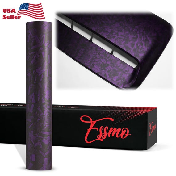 thumbnail image 2 of ESSMO PET Marble Forged Matte Carbon Fiber Vinyl Wrap – Black, 5ft+ Roll, Bubble-Free 2 of 6