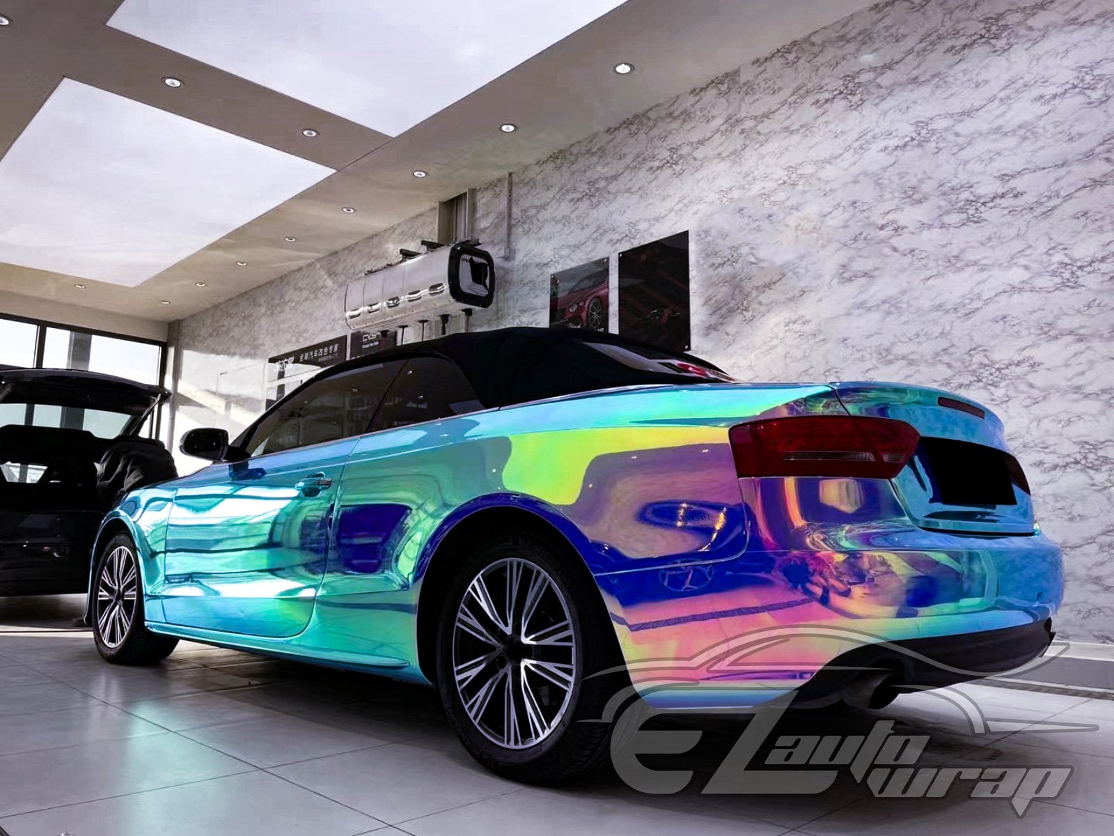Neo Chrome Blue Gloss Unicorn Rainbow Holographic Vinyl Wrap Sticker ...