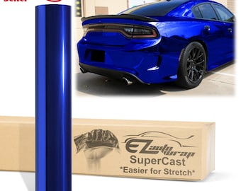 Supercast Chrome Royal Blue Easy Stretch Vinyl Wrap Sticker Decal Bubble Free Air Release Car Vehicle