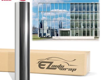 Window Tint Film Chrome Silver One Way Mirror UV Heat Reflective Rejection Home Office Glass Film Privacy Protect