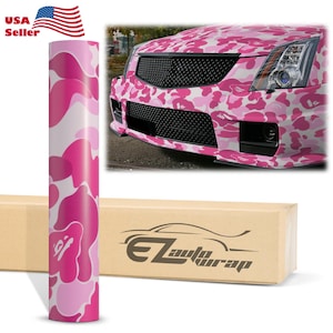 Camouflage Ape Pink Vinyl Wrap Sticker Decal Bubble Free Air Release Car Vehicle