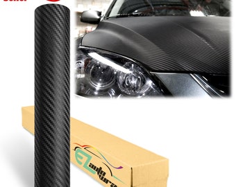 3D Carbon Fiber Black Matte Texture Vinyl Wrap Sticker Decal Bubble Free Air Release Car Vehicle DIY Film