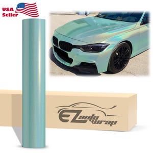 Laser Flip Gloss Teal Metallic Holographic Psychedelic Rainbow Vinyl Wrap Sticker Decal Bubble Free Air Release Bild 1
