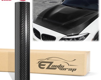 Low-Tack 5D Carbon Fiber High Gloss Black Vinyl Wrap Sticker Decal Bubble Free Air Release Car Vehicle