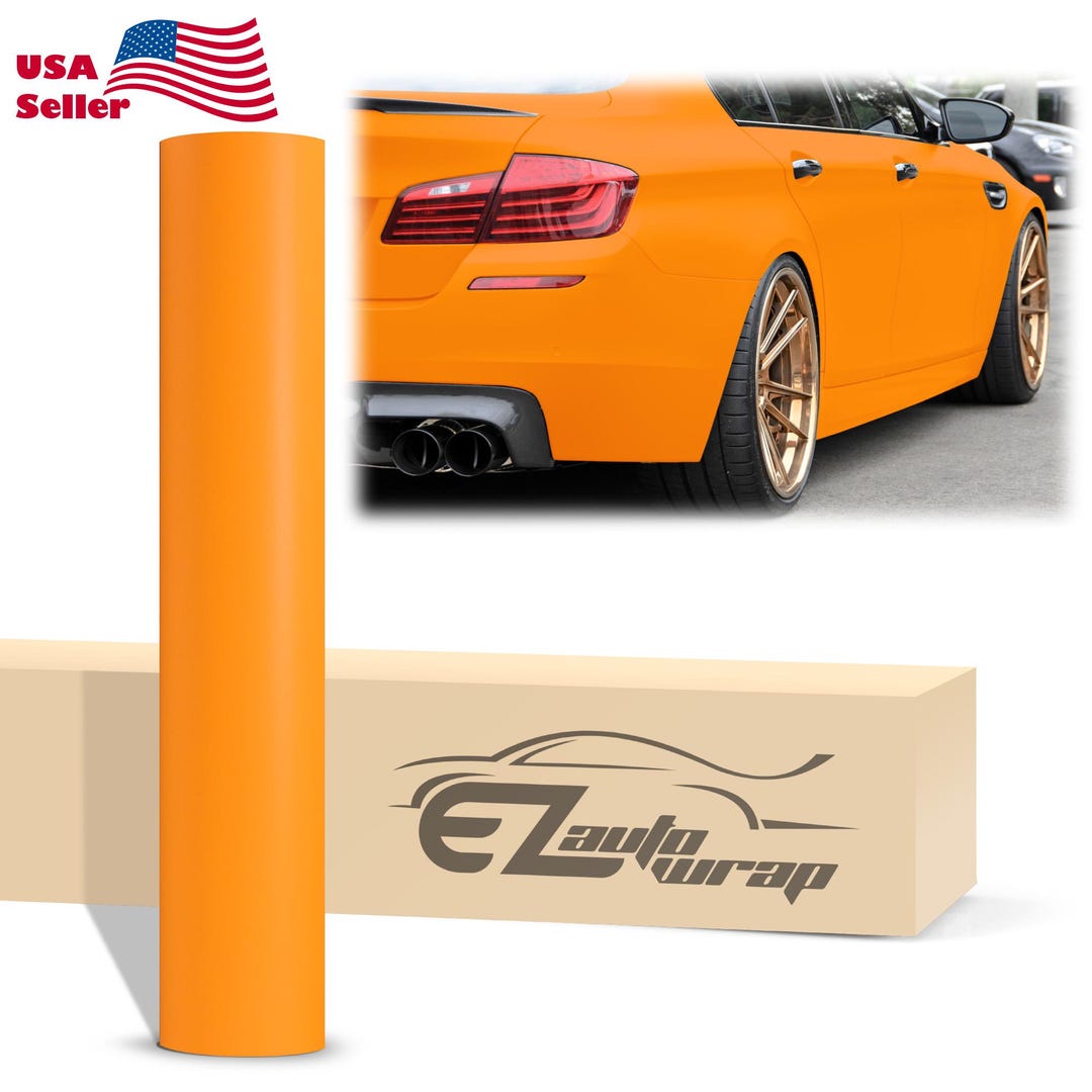 Matte Flat Orange Vinyl Wrap Sticker Decal Bubble Free Air Release Car ...
