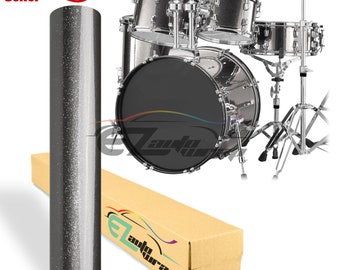Drum Wrap Vinyl Kit Gloss Diamond Glitter Nardo Gray Metallic Sparkle for Snare Kick Bass Tom WMP Shell Skin Sticker Decal Air Release