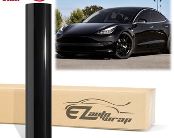 High Gloss Glossy Black Vinyl Wrap Sticker Decal Bubble Free Air Release Car Vehicle