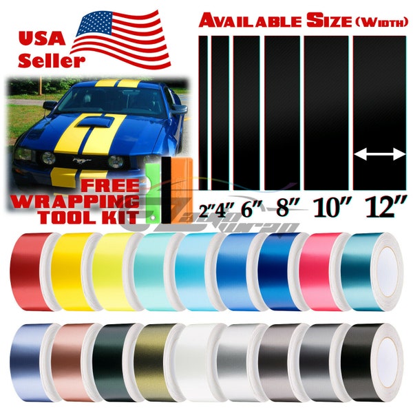 Matte Metallic Satin Pearl Vinyl Wrap Kit for Car Vehicle Rally Racing Stripe Decal Sticker DIY Film 10FT 25FT 50FT