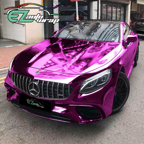 Chrome Mirror Pink Vinyl Wrap Sticker Decal Bubble Free Air Release Car  Vehicle DIY Film 