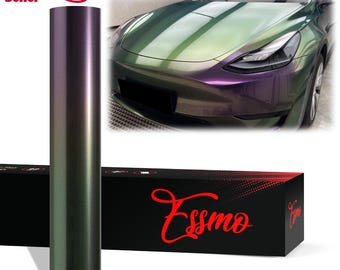 ESSMO PET Liner Galaxy Dust Gloss Violeta Green Like Paint Color Shift Metallic Diamond Vinyl Wrap Sticker Decal Vehicle
