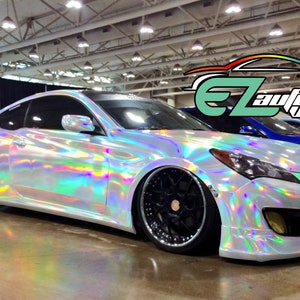 Holographic Silver Rainbow Chrome Vinyl Wrap Sticker Decal Bubble Free Air Release Car Vehicle DIY Film image 9