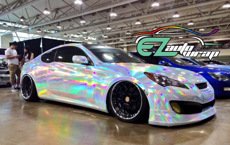 Holographic Silver Rainbow Chrome Vinyl Wrap Sticker Decal Bubble Free Air Release Car Vehicle DIY Film image 9