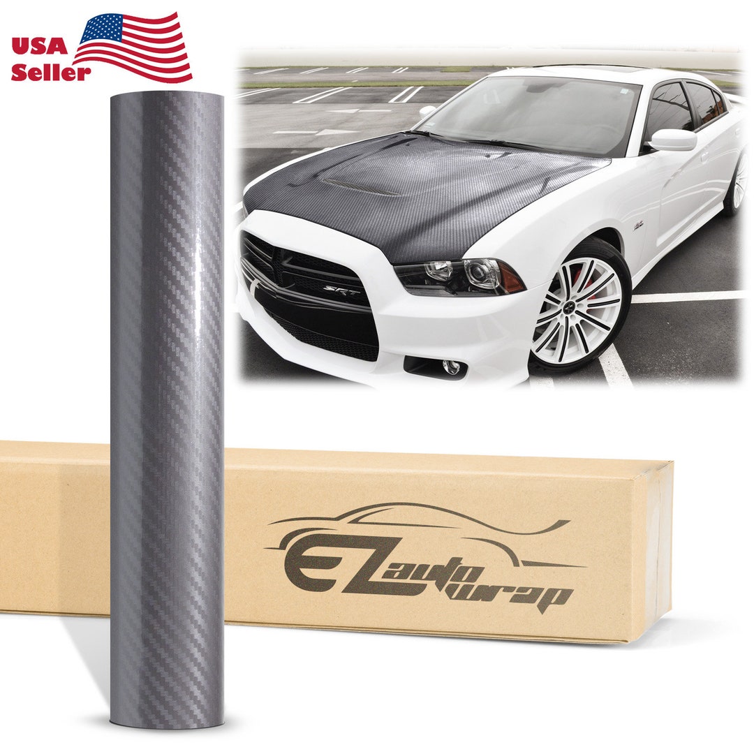 5D Carbon Fiber Gray High Gloss Vinyl Wrap Sticker Decal Bubble Free ...