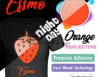 ESSMO™ 10" Wide Heat Transfer Vinyl Reflective Orange HTV T-Shirt Iron On Heat Press RT05
