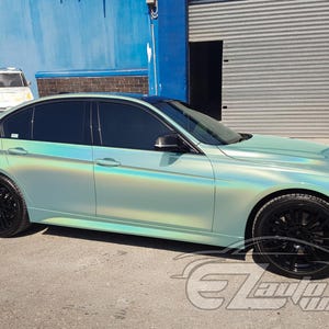 Laser Flip Gloss Teal Metallic Holographic Psychedelic Rainbow Vinyl Wrap Sticker Decal Bubble Free Air Release Bild 9