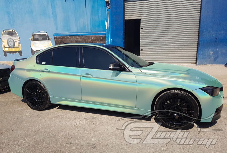 Laser Flip Gloss Teal Metallic Holographic Psychedelic Rainbow Vinyl Wrap Sticker Decal Bubble Free Air Release Bild 9