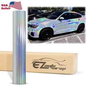 Holographic Silver Rainbow Chrome Vinyl Wrap Sticker Decal Bubble Free Air Release Car Vehicle DIY Film image 1