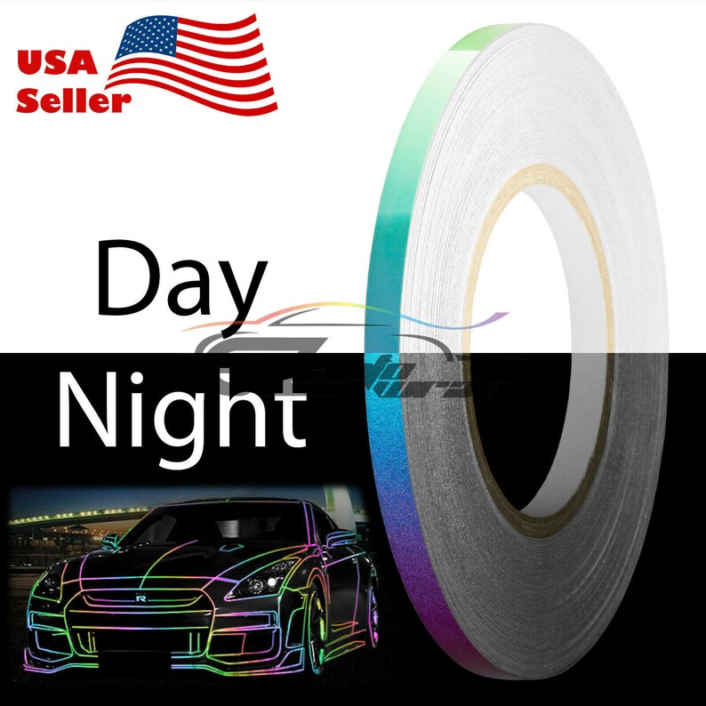 Rainbow Reflective Tape Safety Self Adhesive Striping Sticker Decal 150FT Roll 1CM