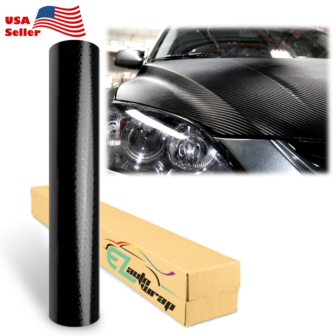 EZAUTOWRAP 3D Carbon Fiber Brown Matte Vinyl Wrap – Bubble Free, DIY Decal Roll
