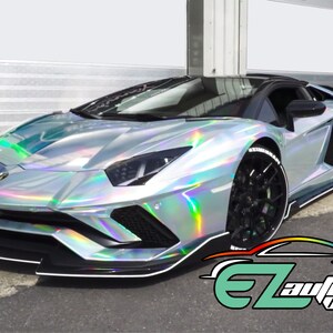 Holographic Silver Rainbow Chrome Vinyl Wrap Sticker Decal Bubble Free Air Release Car Vehicle DIY Film image 8