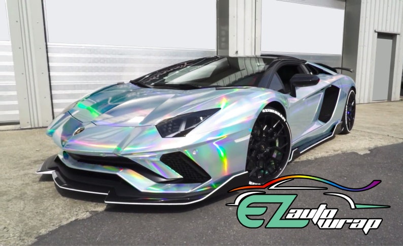 Holographic Silver Rainbow Chrome Vinyl Wrap Sticker Decal Bubble Free Air Release Car Vehicle DIY Film image 8