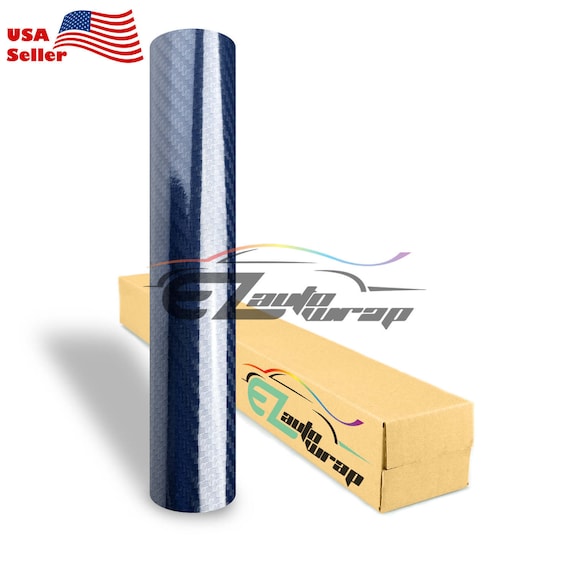 4D Glossy Black 24/"x60/" Carbon Fiber Vinyl Wrap Car DIY Sticker Air Release New