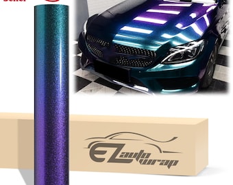 Galaxy Dust Gloss Purple Teal Color Shift Metallic Diamond Glitter Vinyl Wrap Sticker Decal Bubble Free Air Release Car Vehicle