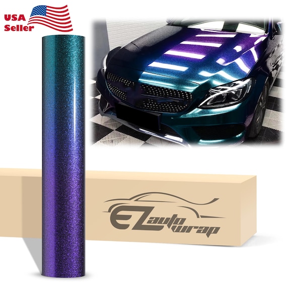 Galaxy Dust Gloss Purple Teal Color Shift Metallic Diamond Glitter Vinyl Wrap Sticker Decal Bubble Free Air Release Car Vehicle