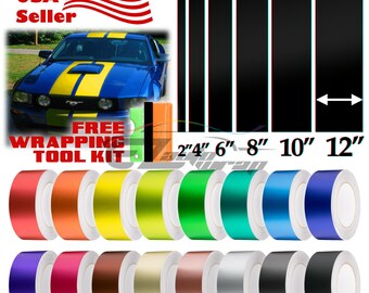 Satin Chrome Vinyl Wrap Kit for Car Vehicle Rally Racing Stripe Decal Sticker 10FT 25FT 50FT