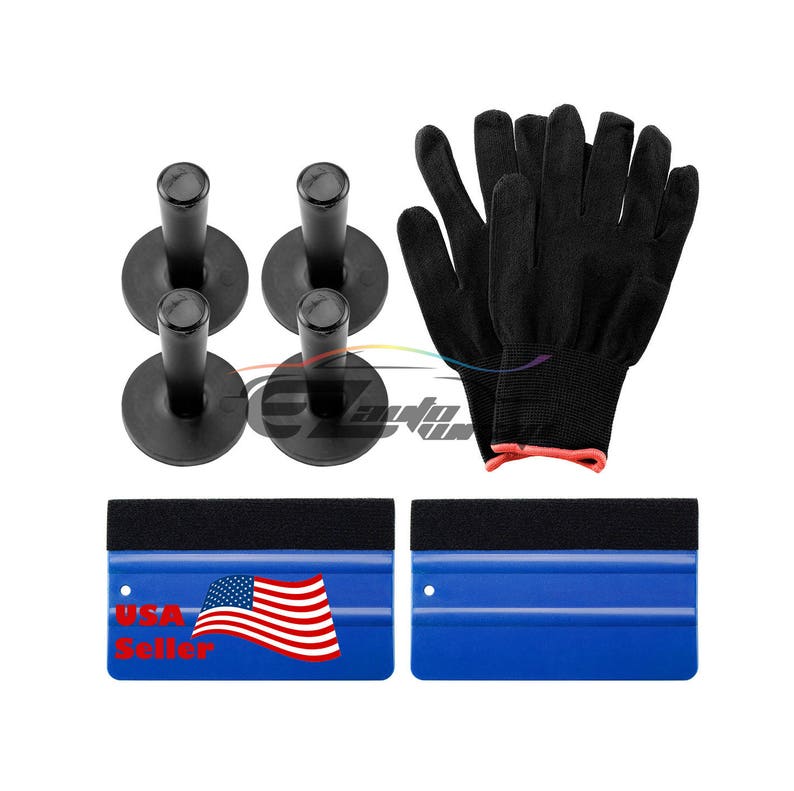 White Felt Vinyl Blue Squeegee Car Film Wrap Tools Decals Sticker Window Tint