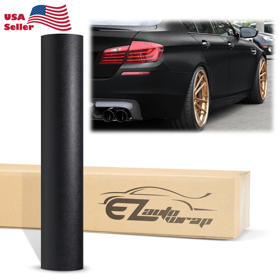 Matte Flat Textured Black Vinyl Wrap Sticker Decal Bubble Free Air