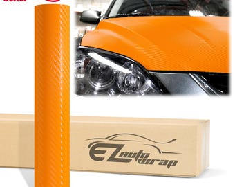 3D Carbon Fiber Orange Matte Texture Vinyl Wrap Sticker Decal Bubble Free Air Release Car Vehicle
