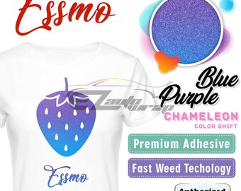 ESSMO™ 10" Wide Heat Transfer Vinyl Chameleon Purple Blue Color Shift HTV T-Shirt Iron On Heat Press ADC02