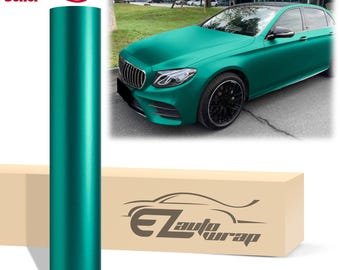 Satin Chrome Teal Vinyl Wrap Sticker Decal Bubble Free Air Release Car Vehicle