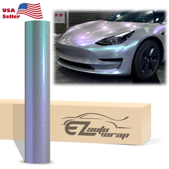 Galaxy Dust Gloss Gray Blue Color Shift Metallic Diamond Glitter Vinyl Wrap Sticker Decal Bubble Free Air Release Car Vehicle