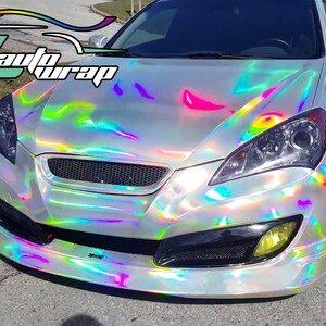 Holographic Silver Rainbow Chrome Vinyl Wrap Sticker Decal Bubble Free Air Release Car Vehicle DIY Film image 10