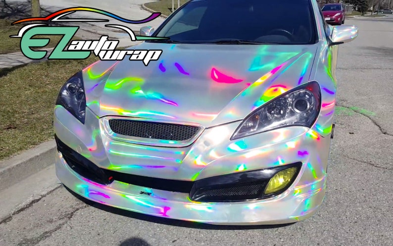 Holographic Silver Rainbow Chrome Vinyl Wrap Sticker Decal Bubble Free Air Release Car Vehicle DIY Film image 10