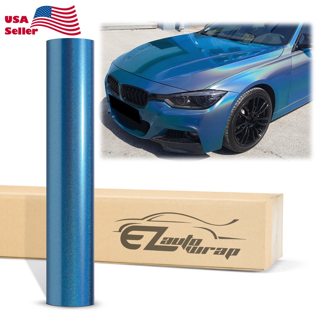 Laser Flip Gloss Blue Metallic Rainbow Holographic Psychedelic Vinyl ...