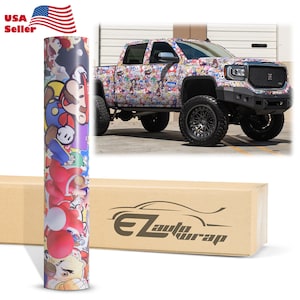 JDM Cartoon Graffiti Graphic StickerBomb #MAR Car Vehicle Vinyl Wrap Sticker Decal Bubble Free Air Release DIY Film
